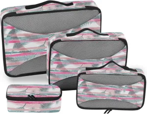 Travel Cubes 4 Set Luggage Bags Organizers Packing Cubes Travel Packing Cubea Jungle Coconuts Palm
