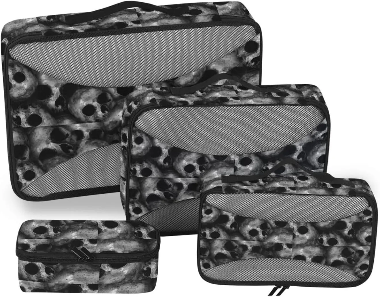 Travel Cubes 4 Set Luggage Organizers for Suitcase Traveling Packing Cubes Pcking Cubes Skull-creepy