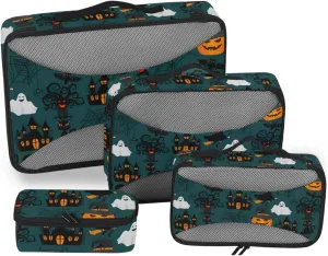 Travel Cubes for Packing 4 Set Suitcase Organizer Suitcase Packing Cubes Packing Cubed Halloween