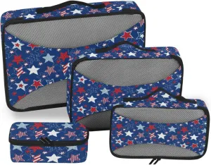 Travel Cubes for Packing 4 Set Suitcase Organizer Travel Cubes for Packing Carry on Bag Pqcking Cubes American Flag