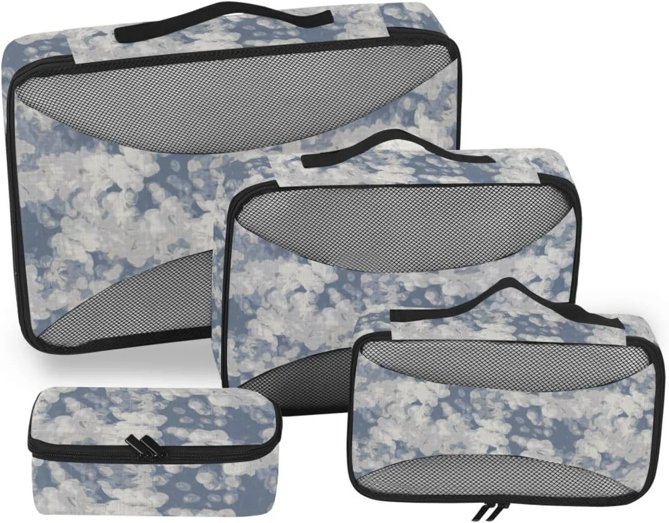 Travel Cubes for Packing Set of 4 Luggage Cubes Travel Compartment Organizer Bags Packing Cuves French Farmhouse