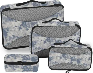 Travel Cubes for Packing Set of 4 Luggage Cubes Travel Compartment Organizer Bags Packing Cuves French Farmhouse