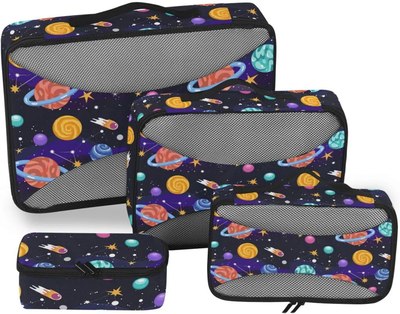 Travel Cubes for Packing Set of 4 Luggage Cubes Traveling Packing Cubes Packing Cubea Cartoon Galaxy
