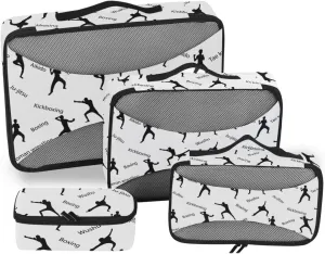 Travel Cubes for Packing Set of 4 Suitcase Organizer Bags Luggage Packing Cubes for Travel Packing Cubs Kong Fu