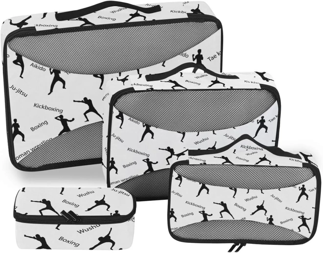 Travel Cubes for Packing Set of 4 Suitcase Organizer Bags Luggage Packing Cubes for Travel Packing Cubs Kong Fu
