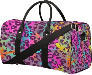 Travel Duffle Bag Women, Colorful Animal Prints Gym Bag Sports Bag, Lightweight Waterproof Foldable Overnight Bag, Carry on Shoulder Tote Bags for Hospital Maternity Mommy Gym