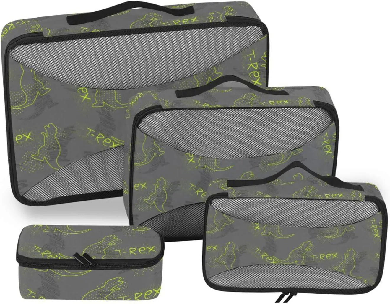Travel Packing Cubes 4 Set Suitcase Organizer Bags Luggage Packing Cubes for Travel Oacking Cubes Dinosaur Spray Paint