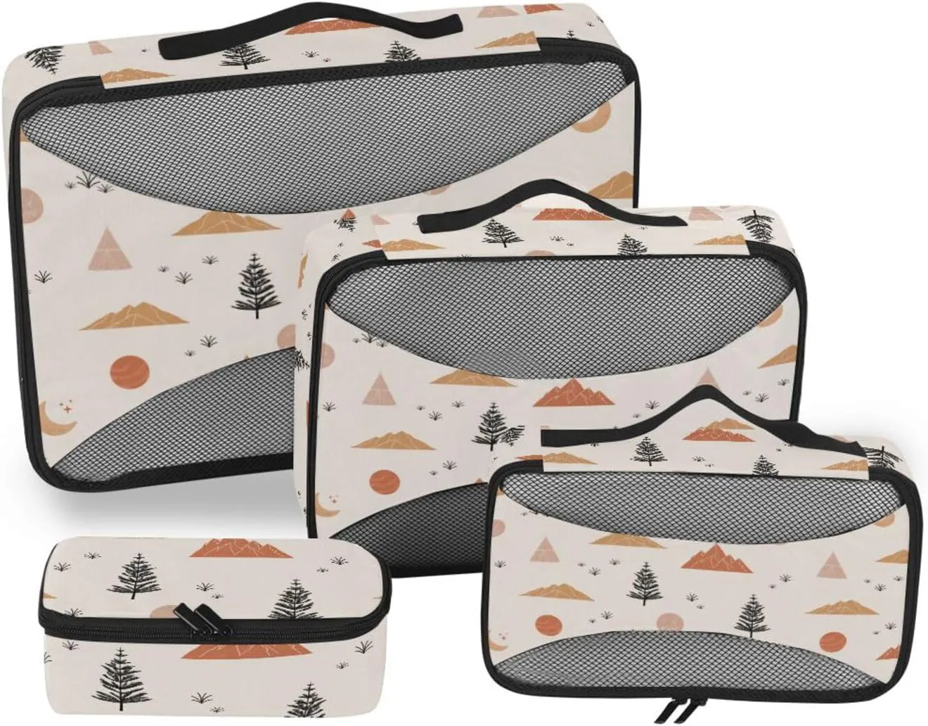 Travel Packing Organizers 4 Set Luggage Cubes for Packing Packing Organizers for Luggage Packing Cuves Nature Vector