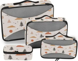 Travel Packing Organizers 4 Set Luggage Cubes for Packing Packing Organizers for Luggage Packing Cuves Nature Vector