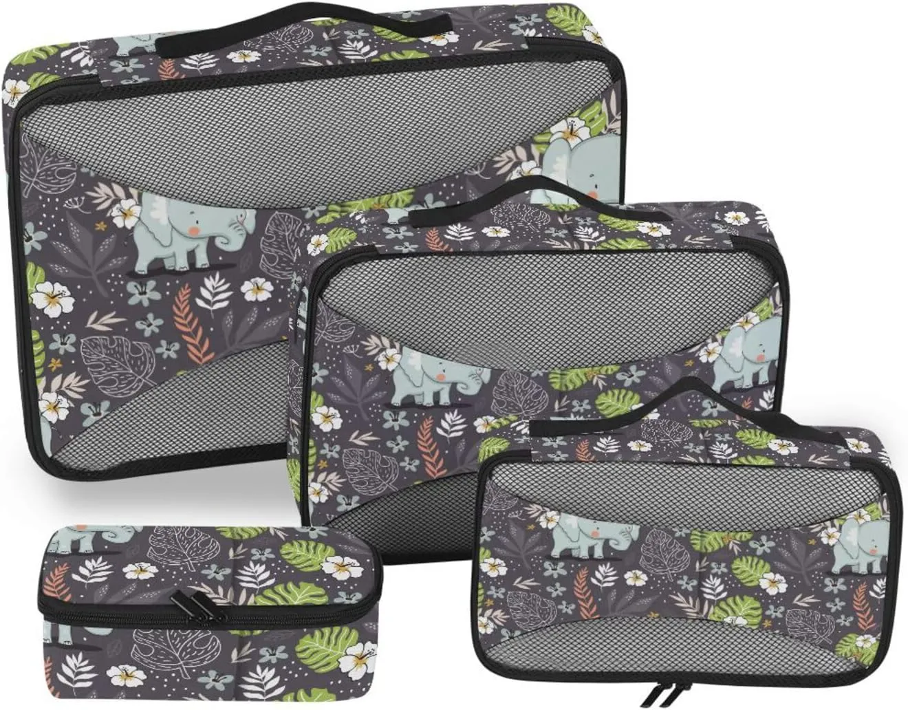 Travel Packing Organizers 4 Set Luggage Organizer Bags Travel Organizers Packimg Cubes Cute Elephant