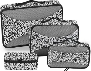 Travel Packing Organizers Set of 4 Suitcase Organizer Bags Suitcase Cubes for Packing Packing Cubea Leopard Print