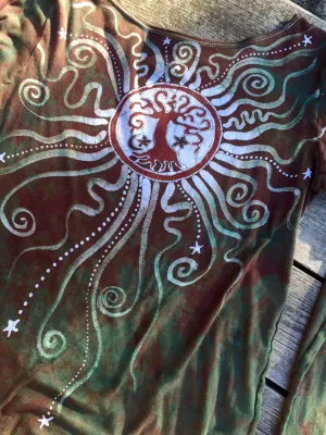 Tree Of Life In The Usnea Forest Long Sleeve Batik Top