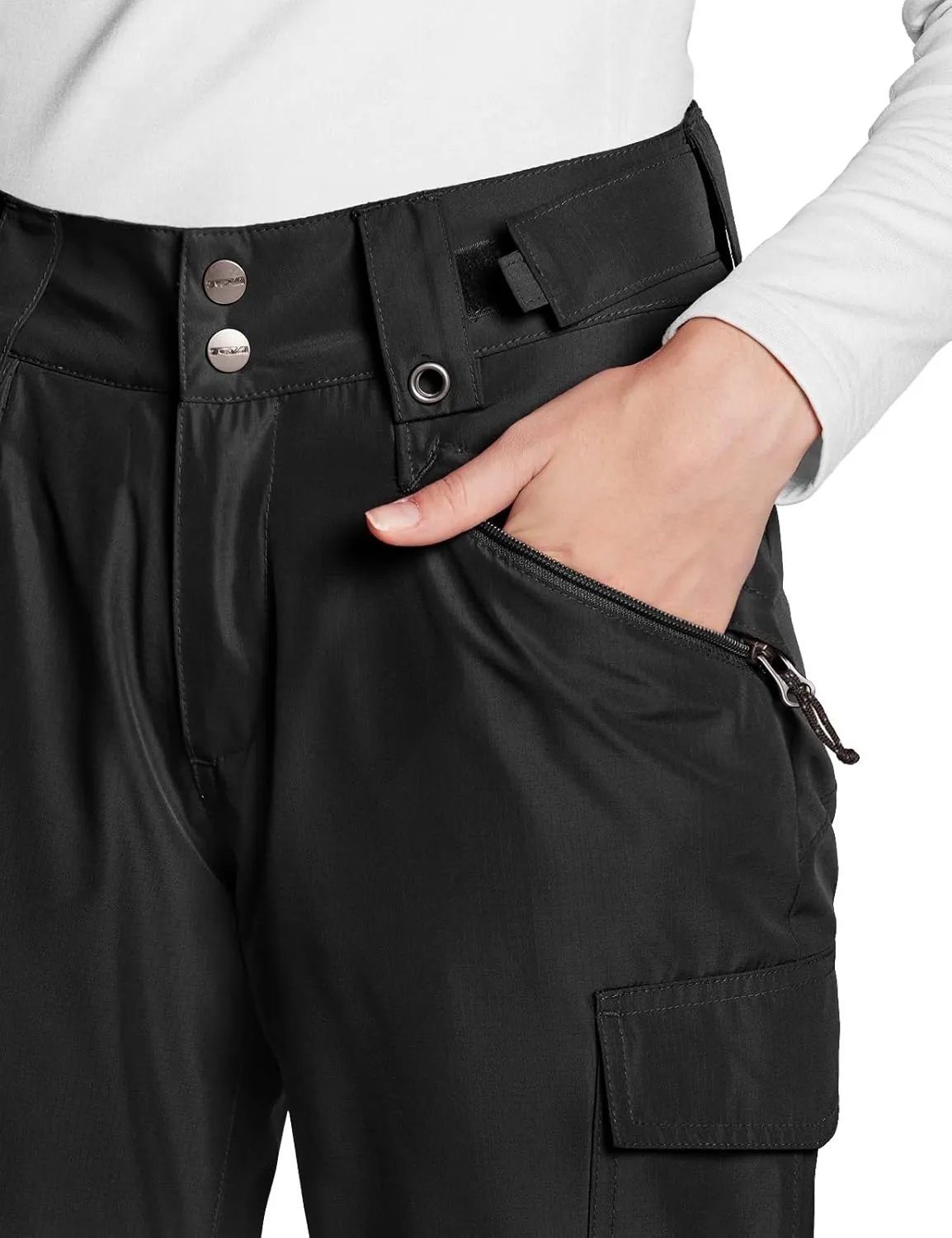 TSLA Women's Winter Snow Pants, Waterproof Insulated Ski Pants, Ripstop Snowboard Bottoms