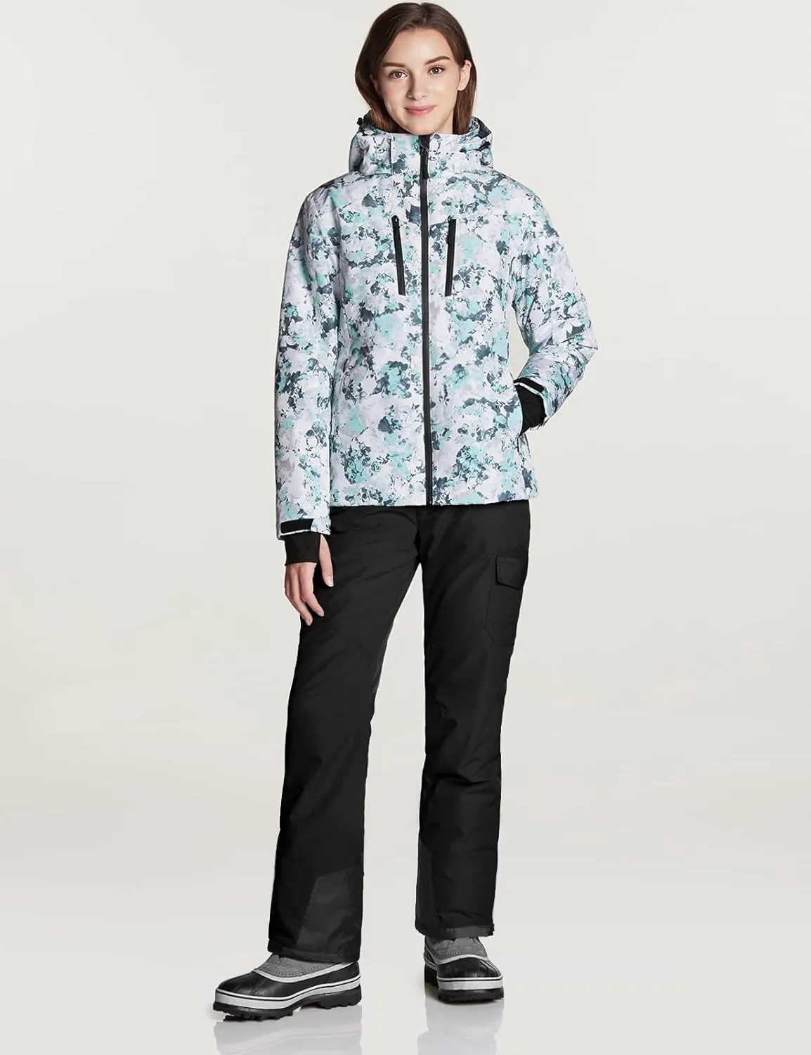 TSLA Women's Winter Snow Pants, Waterproof Insulated Ski Pants, Ripstop Snowboard Bottoms