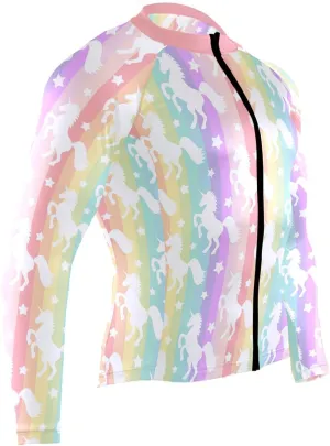 Unicorn Rainbow Men's Cycling Jersey Moisture Wicking and Breathable Quick Dry with 3 Rear Pockets