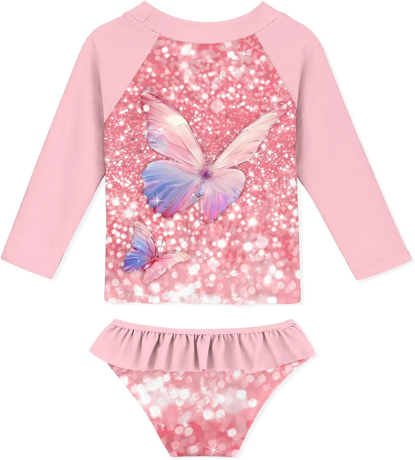 UNIFACO Toddler Girls Swimsuit Rashguard Set Summer Beach Breathable Tankini with UPF 50  Sun Protection 2-8T