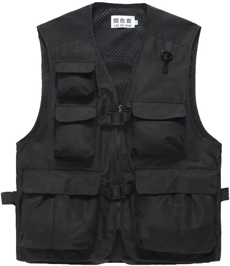 Unisex Breathable Fishing Vest, Multi-Pockets Photography Travel Hunting Waistcoat Jacket for Adults and Youth