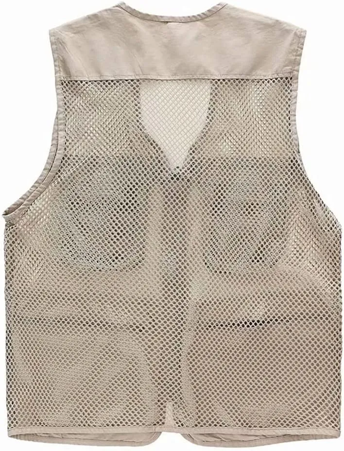 Unisex Mesh Breathable Fishing Vest, Multi-Pockets Photography Travel Hiking Waistcoat Jacket for Adults and Youth
