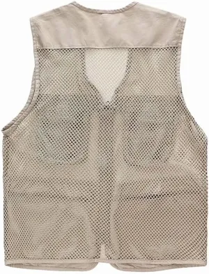 Unisex Mesh Breathable Fishing Vest, Multi-Pockets Photography Travel Hiking Waistcoat Jacket for Adults and Youth