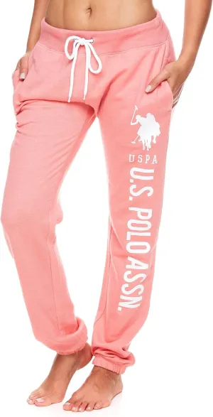 U.S. Polo Assn. Essentials Womens Sweatpants with Pockets, Comfy and Breathable French Terry Joggers for Women