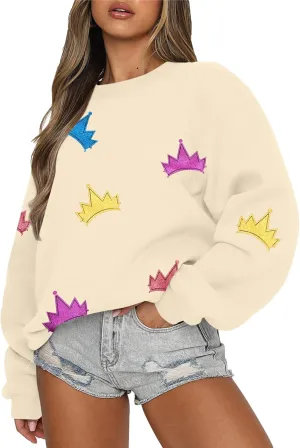VILOVE Magical Sweatshirt Women Cute Glitter Magic Princess Sweater Family Vacation Shirt Casual Long Sleeve Top
