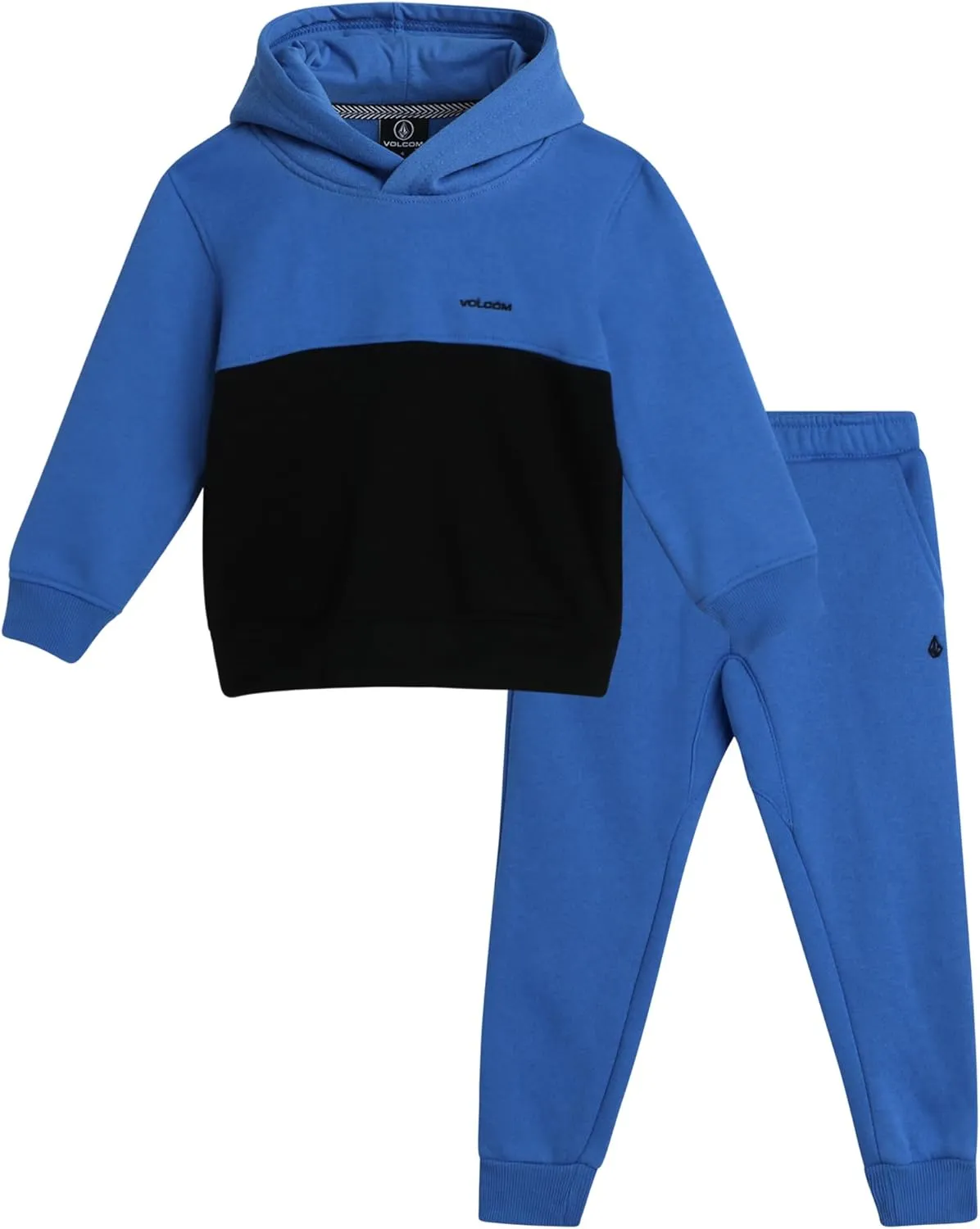 Volcom Toddler Boys Joggers Set - 2 Piece Fleece Pullover Hoodie and Jogger Pants - Matching Outfit for Little Boys (12M-7)