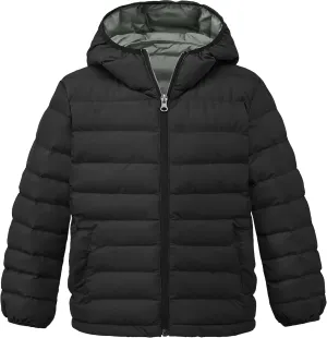 wantdo Girl's Lightweight Winter Coat Padded Puffer Jacket Waterproof Bubble Coat Hooded