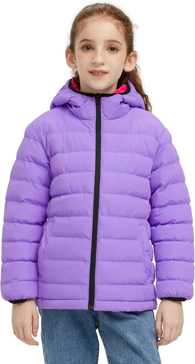 wantdo Girl's Lightweight Winter Coat Padded Puffer Jacket Waterproof Bubble Coat Hooded