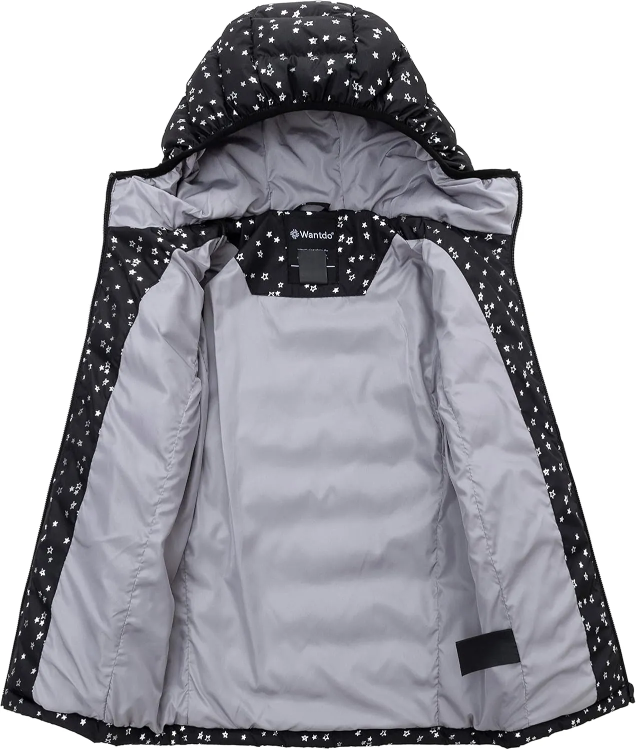 wantdo Girl's Lightweight Winter Coat Padded Puffer Jacket Waterproof Bubble Coat Hooded