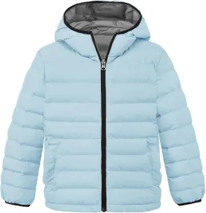 wantdo Girl's Lightweight Winter Coat Padded Puffer Jacket Waterproof Bubble Coat Hooded