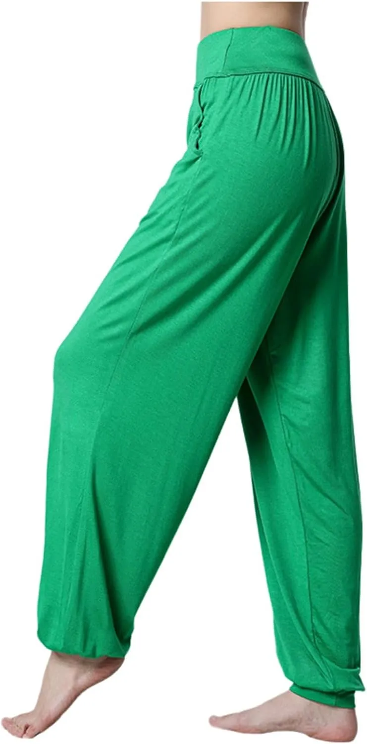 Wide Leg Pants for Women Summer Elastic High Waist Yoga Pants Loose Fit Comfy Casual Lounge Trousers Pockets 2025