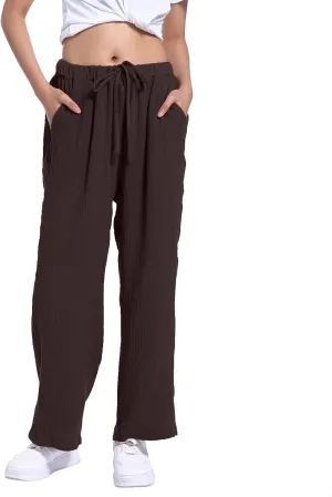 Wide Leg Pants Women Palazzo Cotton Linen Trousers Long Plus Size Lounge Slacks High Waist Summer Pants with Pockets