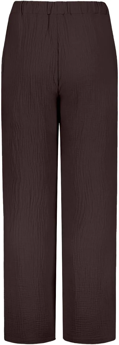 Wide Leg Pants Women Palazzo Cotton Linen Trousers Long Plus Size Lounge Slacks High Waist Summer Pants with Pockets
