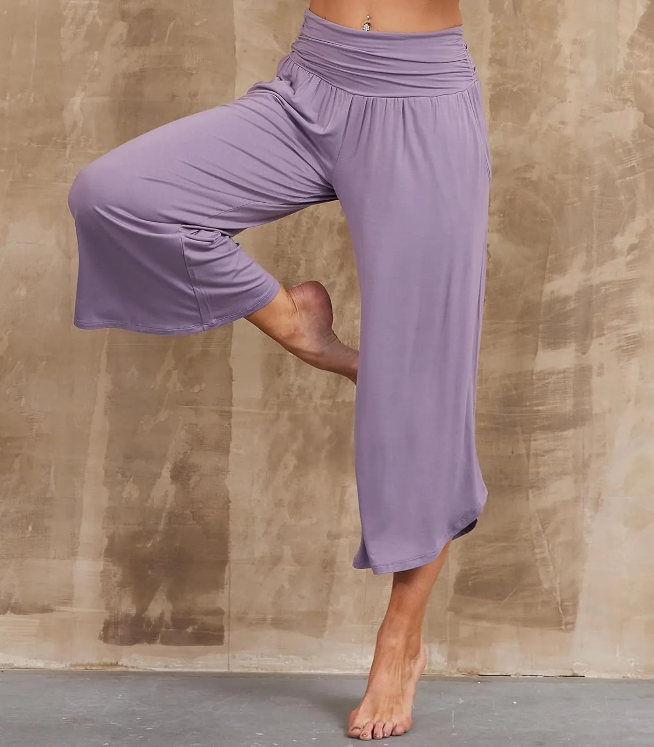 WiWi Women's Lounge Pants Wide Leg Yoga Bottoms Soft High Waist Sweatpants with Pockets Viscose from Bamboo S-XXL