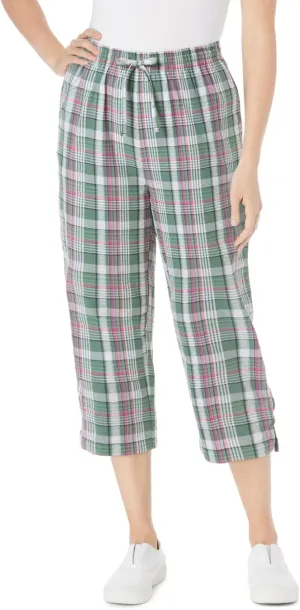 Woman Within Plus Size Seersucker Capri Pant