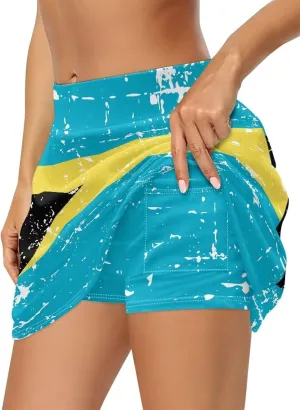 Women High Waisted Tennis Golf Skirts with Pockets Shorts Casual A-Line Athletic Skort for Running Workout XS-3XL