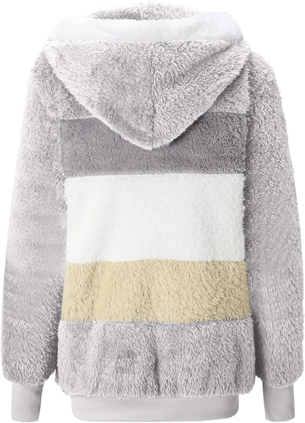 Womens 2023 Winter Fashion Plus Size Sharpa Jacket Fleece Warm Hoodie Outwear Plush Sweatshirt Thick Fuzzy Tops