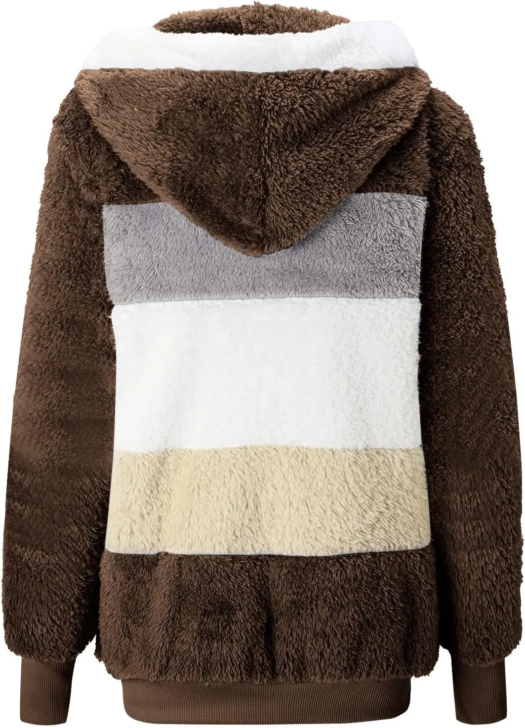 Womens 2023 Winter Fashion Plus Size Sharpa Jacket Fleece Warm Hoodie Outwear Plush Sweatshirt Thick Fuzzy Tops