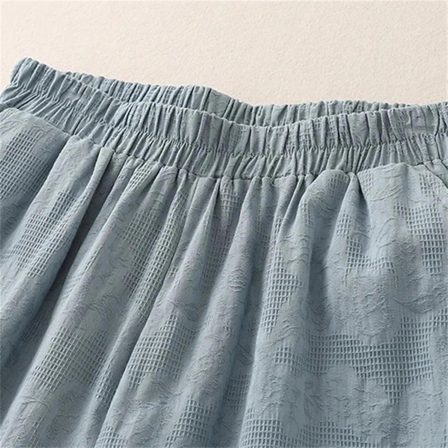 Women's Cotton Linen Wide-Leg Pants  Embroidered Split Buckle High Waist Loose Fit Straight Casual Summer Trousers