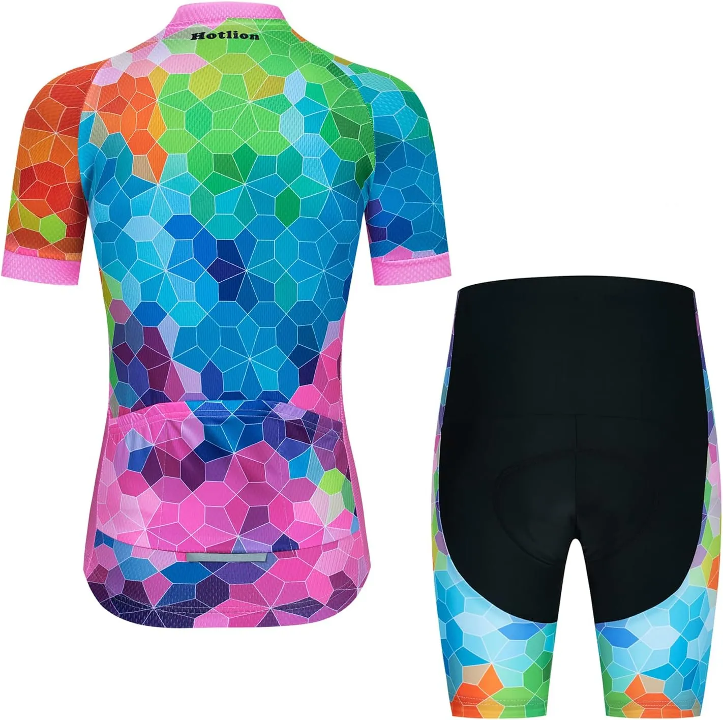 Women's Cycling Jersey Set Short Sleeve with 5D Padded Bike Shorts Breathable Shirt 3-Pockets