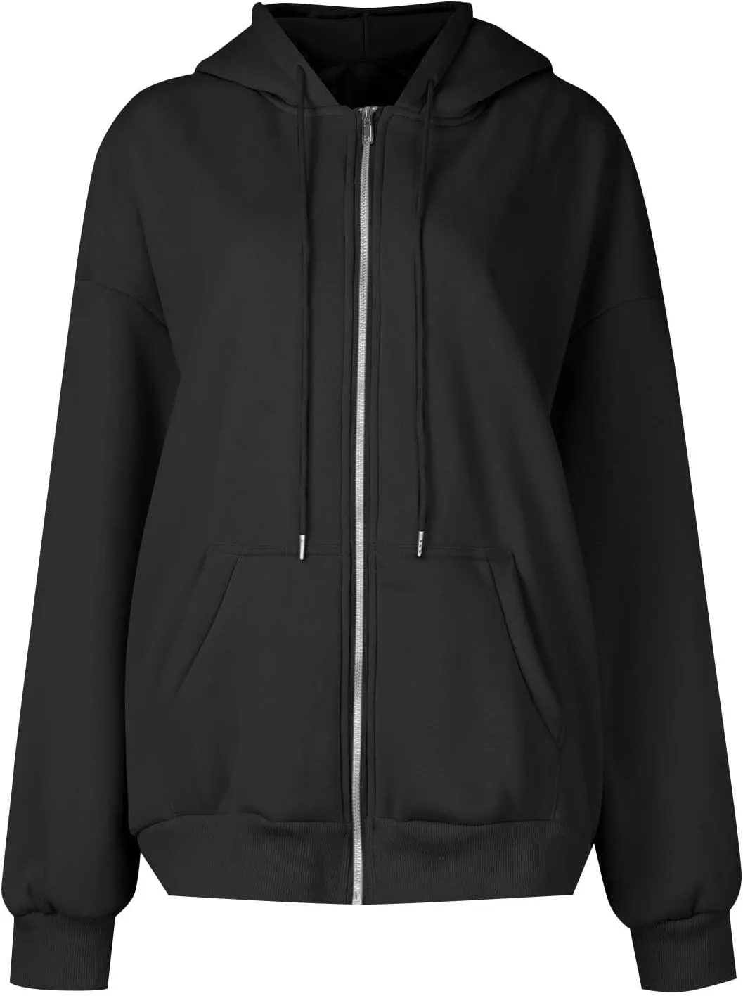Women's Full Zip Up Hoodie Long Sleeve Hooded Sweatshirts Casual Fall Jacket Coat 2024 Fashion Outfits