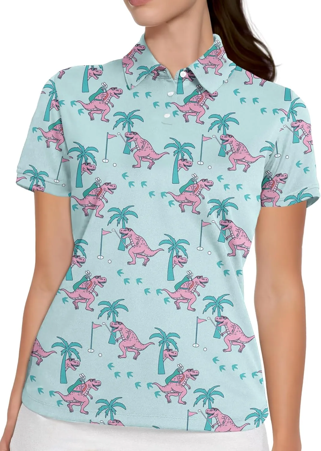Womens Golf Shirt Funny Polo Shirts for Women Short Sleeve Golf Outfit