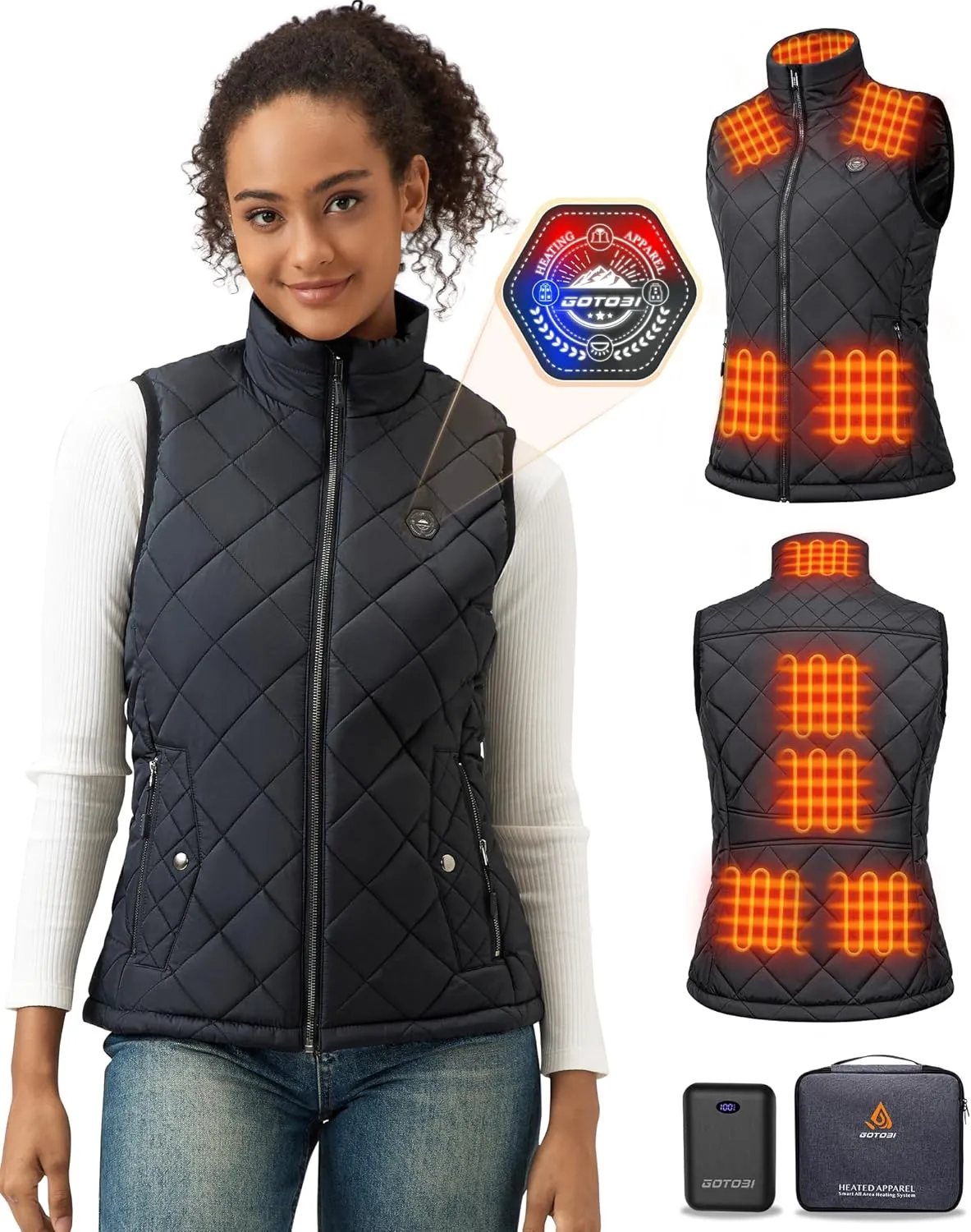 Women's Heated Vest with 16000mAh 7.4V Battery, Ergonomics Heating System, Smart Temp Control, Heated Vest for Women