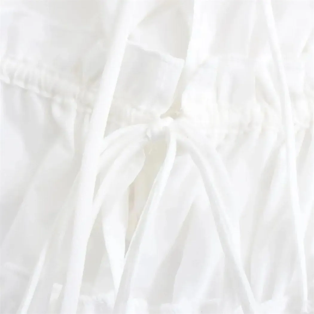 Women's Lace-Up Backless Camisole Adjustable Strap Poplin Crop Top With Ruffled Hem, Summer Holiday Sleeveless Vest