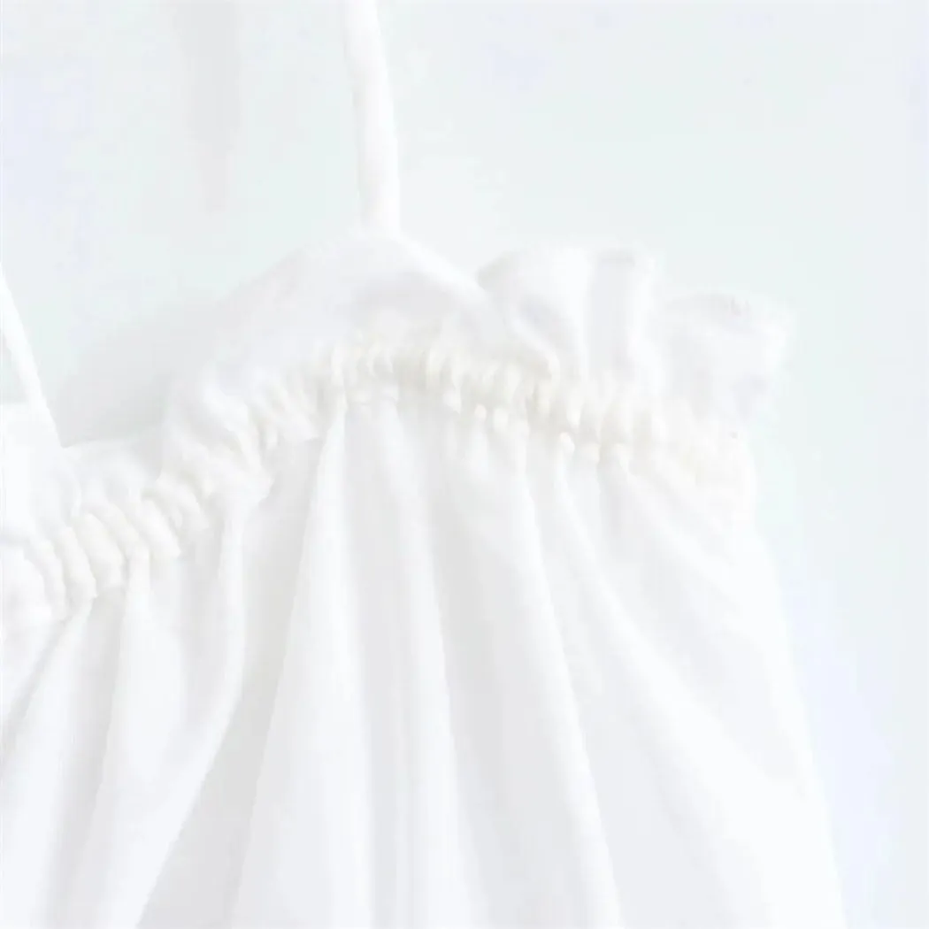Women's Lace-Up Backless Camisole Adjustable Strap Poplin Crop Top With Ruffled Hem, Summer Holiday Sleeveless Vest