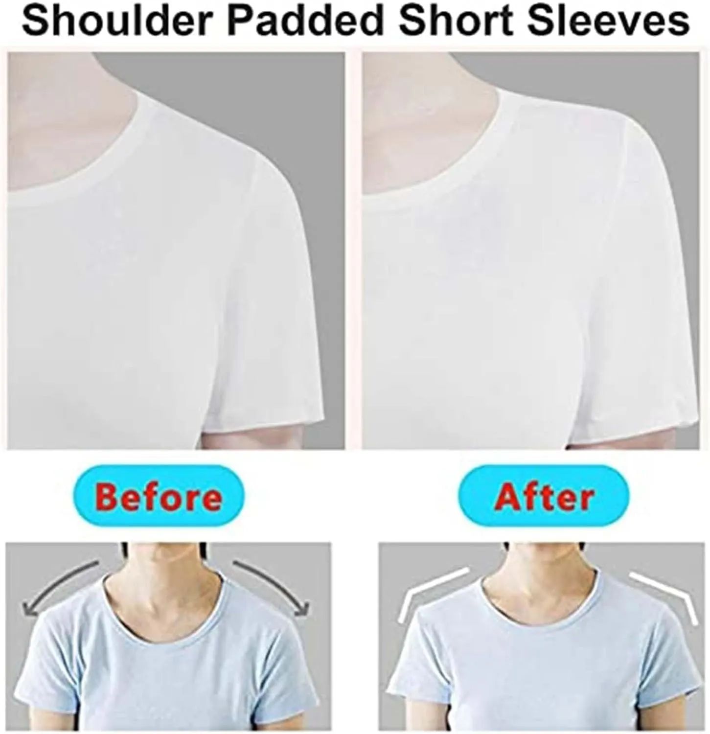 Womens Shaper False Shoulder Pad Vest 2 in 1 Built-in Shoulder Pad Breathable Top Shirt Undershirt