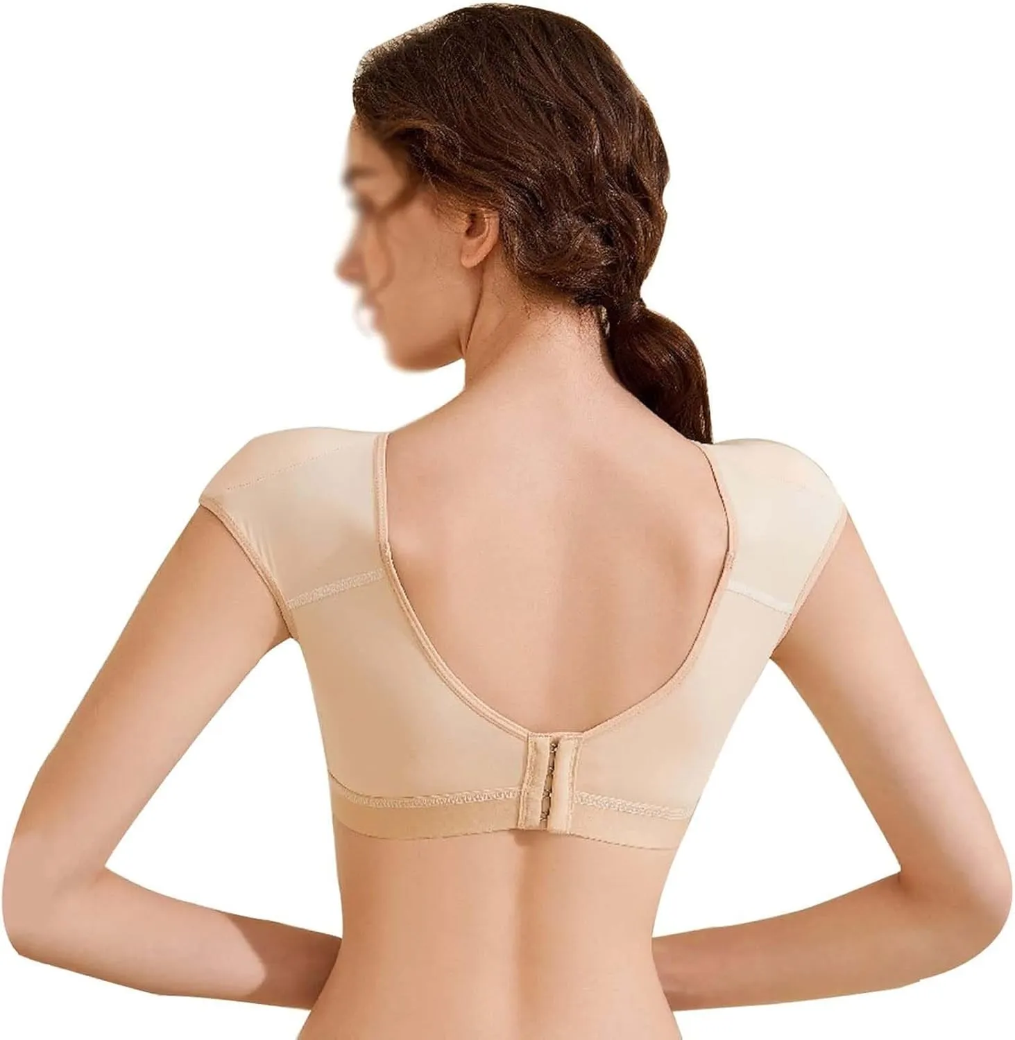 Womens Shaper False Shoulder Pad Vest 2 in 1 Built-in Shoulder Pad Breathable Top Shirt Undershirt