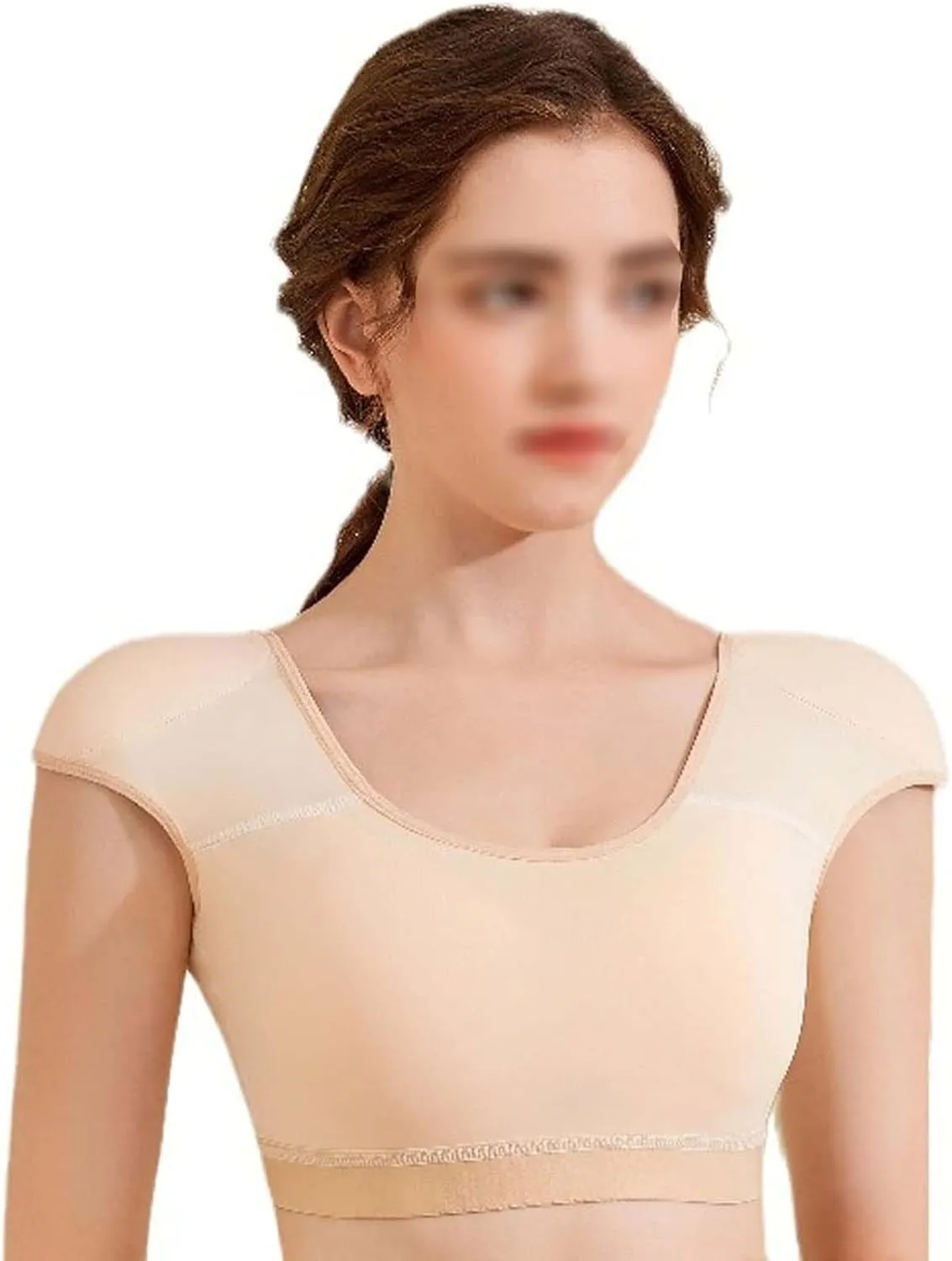 Womens Shaper False Shoulder Pad Vest 2 in 1 Built-in Shoulder Pad Breathable Top Shirt Undershirt