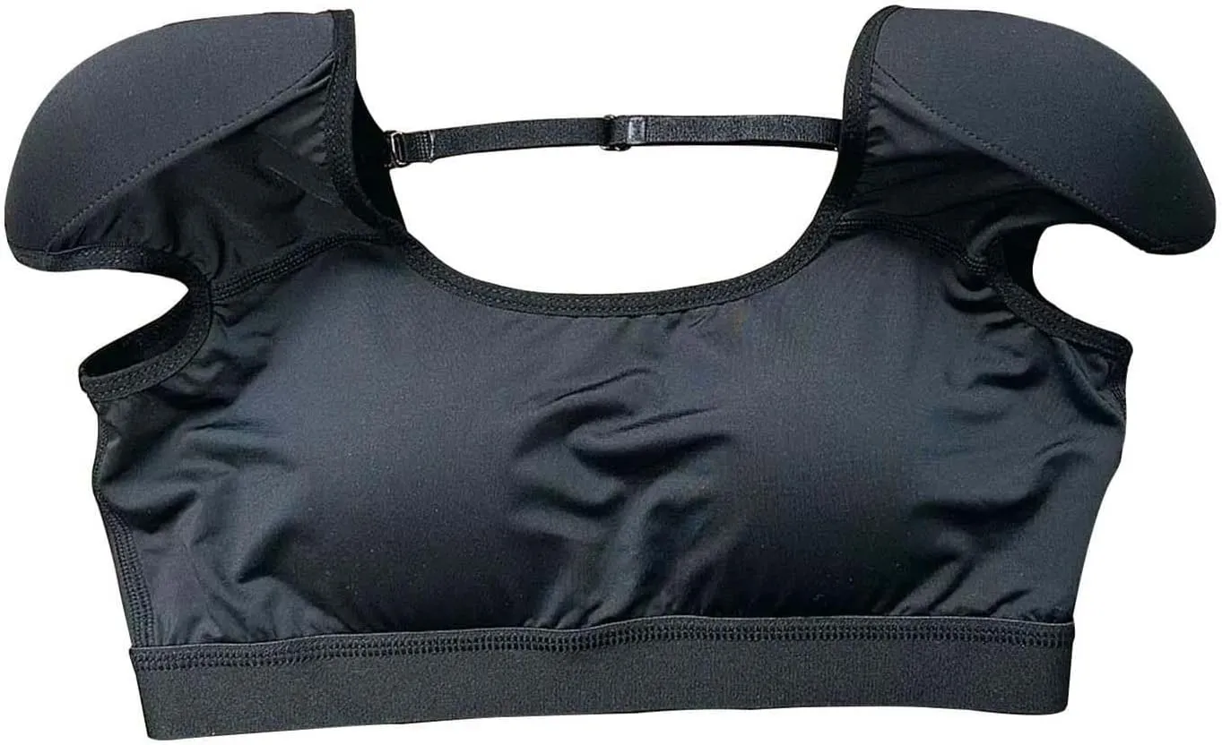 Womens Shaper False Shoulder Pad Vest 2 in 1 Built-in Shoulder Pad Breathable Top Shirt Undershirt