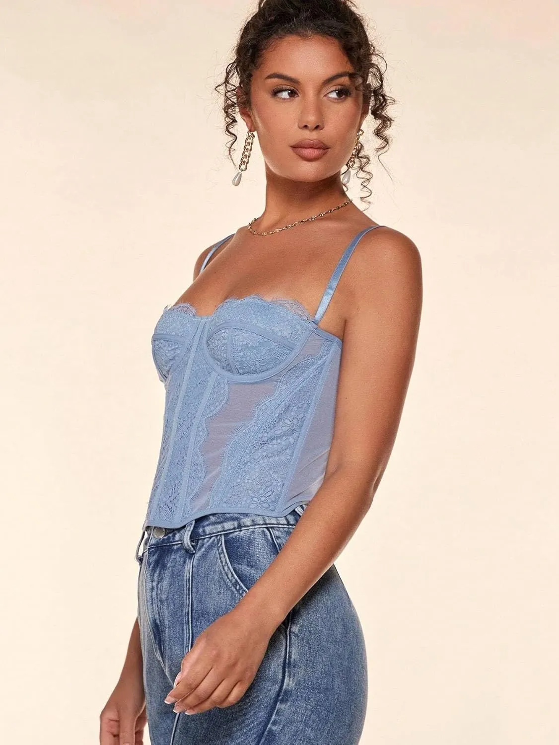 Women's Shirts Slimming Fit Lace Camisole Top for Summer Fashion Camis Tank Tops